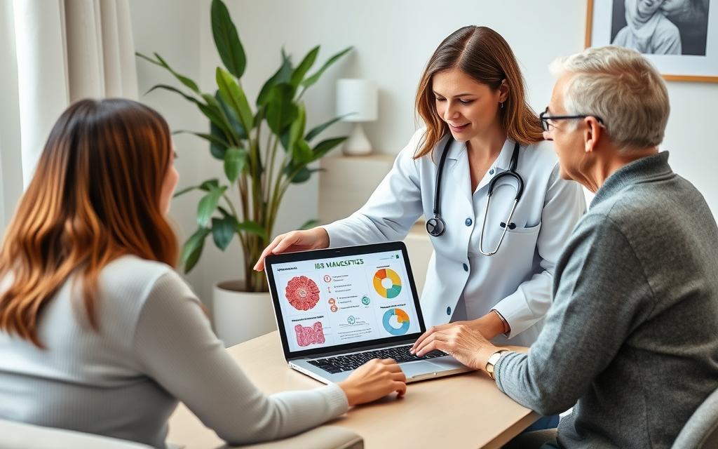 healthcare professional guiding IBS management